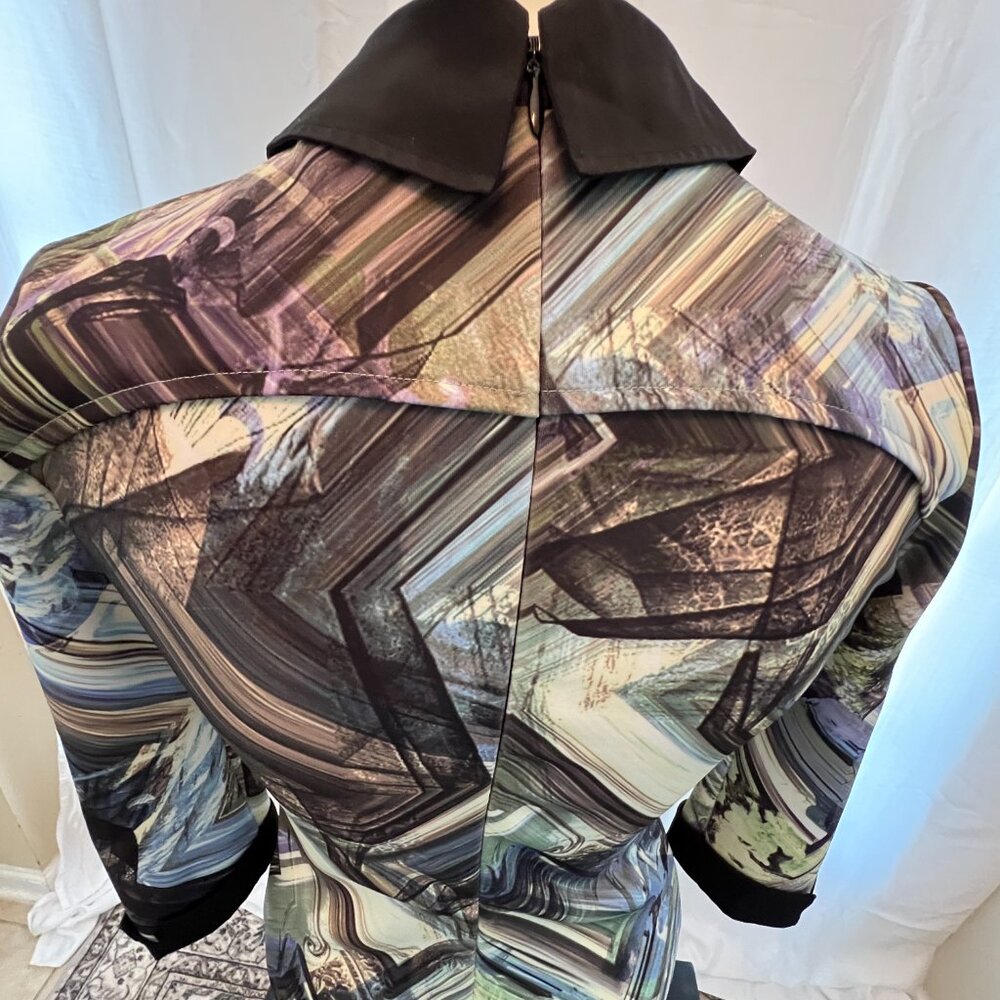 Ted Baker Dress Size 0 Abstract design 3/4 sleeve dress - Picture 6 of 12